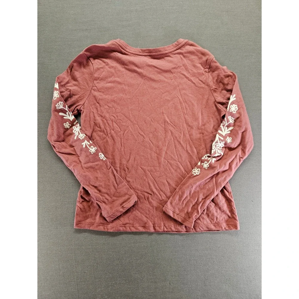 Old Navy Girls Pink Girls Can Do Anything Long Sleeve Graphic Tee Shirt L 10-12